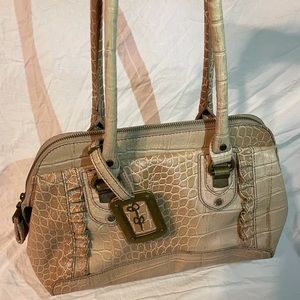 Jessica Simpson Faux Alligator Tan Satchel